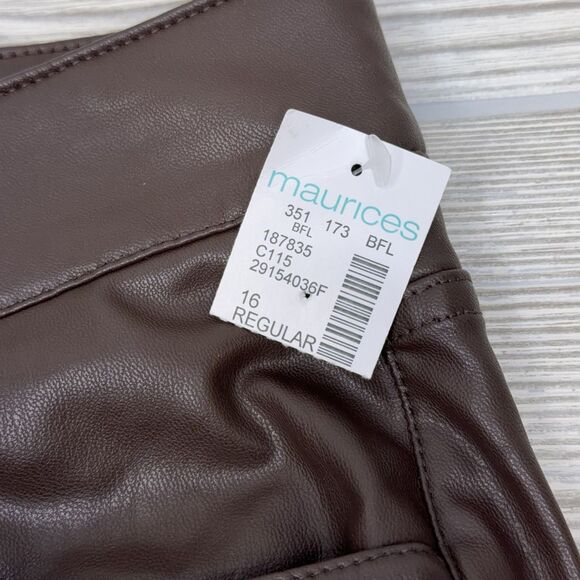 Maurices RTV Perfect Faux Leather Skinny High Rise Pant Women's 16 Reg Brown NWT - Picture 7 of 14